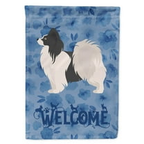 Carolines Treasures CK6028CHF Papillon 2 Welcome Flag Canvas House Size Large multicolor