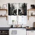 thumbnail image 2 of Rustic Black Bear Kitchen Curtains Small Short 39 Inch Length, Country Cabin Forest Wildlife Grommet Top Bedroom Living Room Curtains, Light Filtering Cafe Curtain Drapes 2 Panels Set 55''x39'', 2 of 9