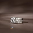 thumbnail image 3 of Oryn Jewelry 14K White Gold Plated Band - 1.7 Ct Princess Cut Moissanite Band for Women - Wedding Jewelry Moissanite Bands - Bridal Anniversary Channel Ring, 3 of 6
