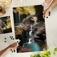 thumbnail image 3 of Lantern Press 1000 Piece Jigsaw Puzzle, Watkins Glen State Park, New York, Waterfall Scene, 3 of 5