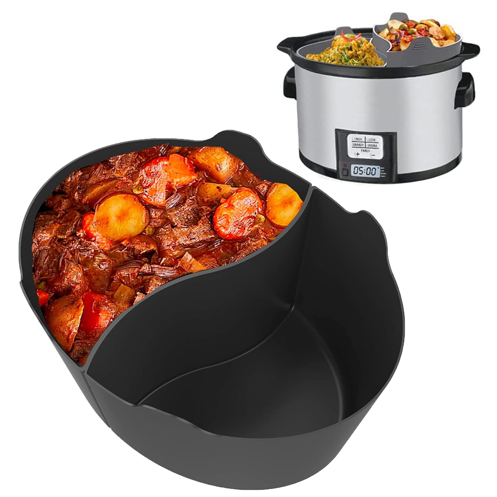 Bobasndm Silicone Slow Cooker Divider Liners Compatible with Crockpot