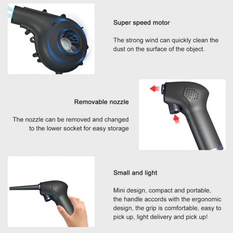 Mini Aspirateur et Souffleur oBiun - Vacuum Cleaner & Air Duster - oBiun©