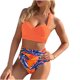 thumbnail image 1 of Traje de baño de dos piezas con estampado de bikini de moda para mujer sexy Conjunto de ropa de playa Fridja nalpqowj21916, 1 of 9