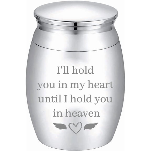 Heart Wing Mini Cremation Urns Small Keepsake Urn Set Metal Sharing Funeral Urn Stainless Steel Miniature Burial Funeral Jar Memorial Ashes Human Pets Silvery 1.57x1.18Inch Mixed Color