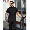thumbnail image 2 of COOFANDY Mens Mock Turtleneck Sweater Short Sleeve Ribbed Knit Turtleneck Slim Fit Casual Sweater Soft, 2 of 5