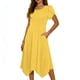 thumbnail image 3 of TaTaai Women's Polka Dot Flutter Sleeve Dress Short Sleeve Round Neck Midi Casual Dress with Irregular Hem Lightweight Stretchy Gift, 3 of 6