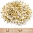 thumbnail image 2 of Trozo de papel arrugado, blanco y dorado, 1 kg, para rellenar cajas de regalo, 2 of 4