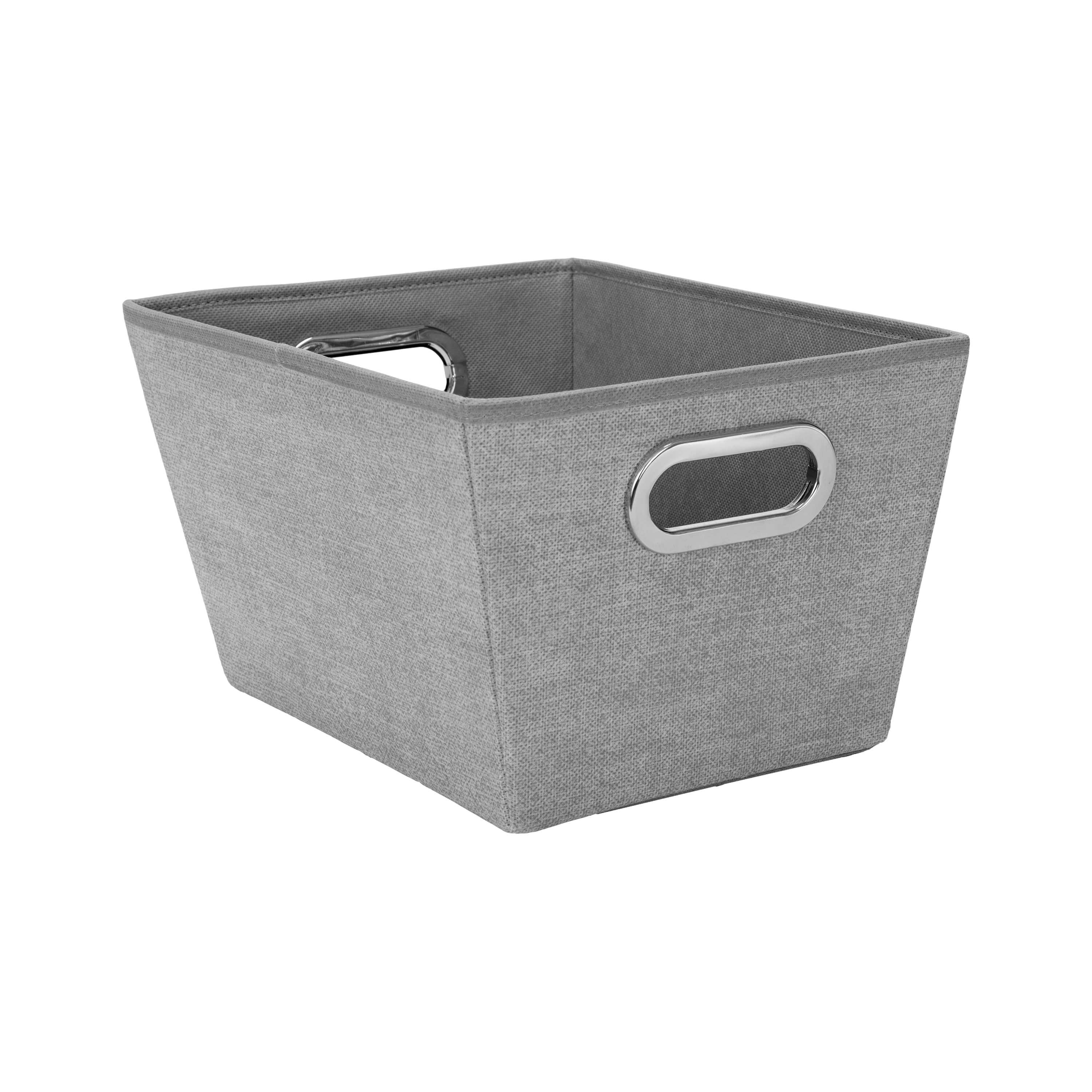 Storage Container Baskets Bins Titanium Silver 32 Gallon 6 Set Durable Plastic 