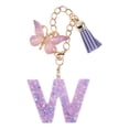 thumbnail image 1 of Unique Bargains 1 Pc Estrella Lentejuelas Letra W Colgante Mariposa Borlas Colgante de Agua Taza Púrpura Metal Resina, 1 of 5