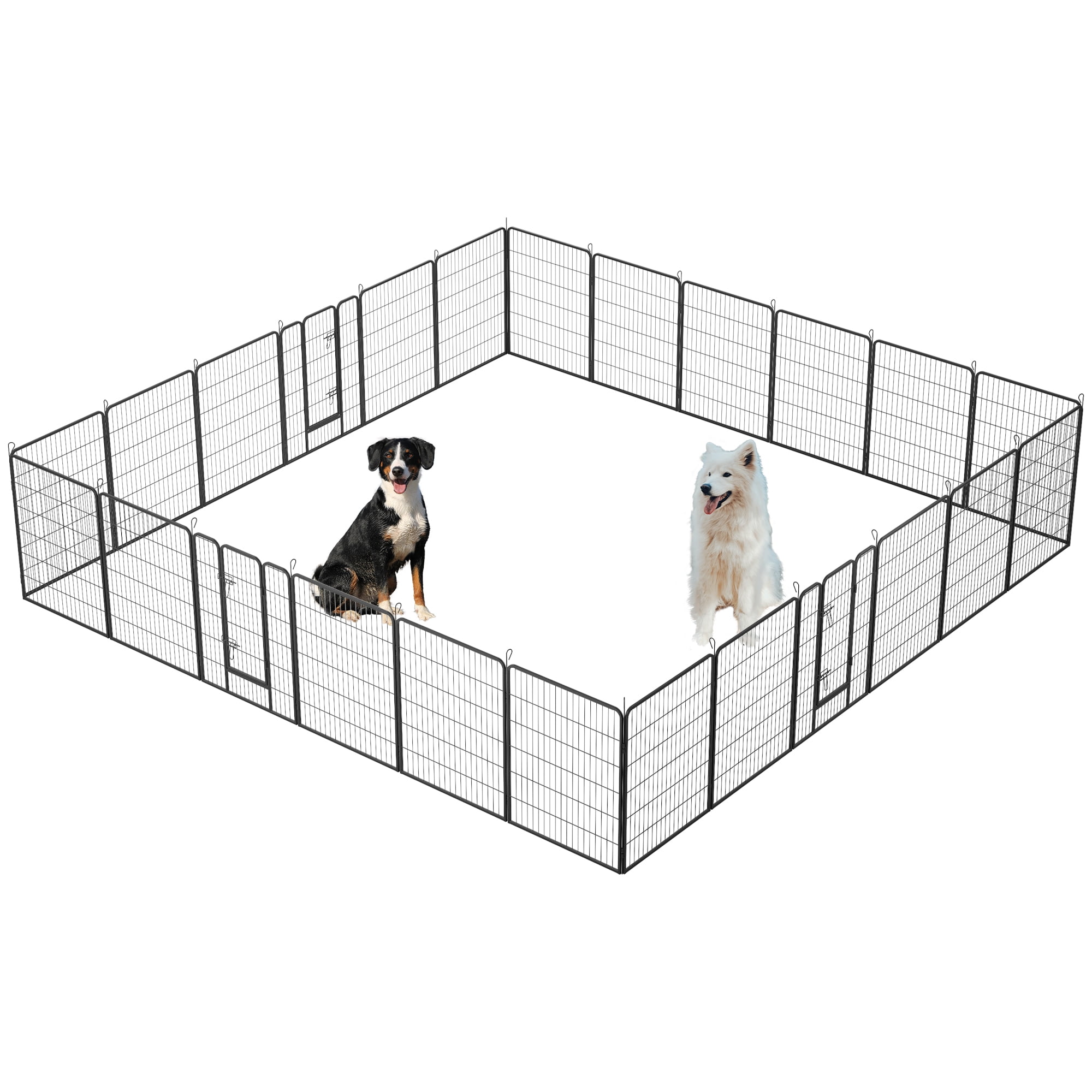 Pefilos 24 Panels Dog Playpen 40"x32" Pet Puppy Playpen for Medium Small Dogs Outdoor Exercise Pen Metal Indoor Dog Fence 3 Doors, Black Pefilos 24 Panels Dog Playpen 40"x32" Pet Puppy Playpen for Medium Small Dogs Outdoor Exercise Pen Metal Indoor Dog Fence 3 Doors, Black