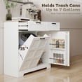 thumbnail image 3 of White Kitchen Island with Trash Cabinet & Drawers - 39.4" Tilt-Out Garbage Storage, Adjustable Shelves & Door Racks for Kitchen, Living Room, Pantry Organization., 3 of 7