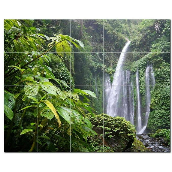 Waterfalls Ceramic Tile Mural Kitchen Backsplash Bathroom Shower, 401795-S54