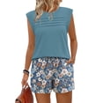 thumbnail image 3 of WIHOLL Two Piece Lounge Sets for Women Trendy Summer Clothes Pleated Tops Skort Vacation Cruise Workout Outfits, 3 of 11
