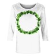 thumbnail image 4 of St. Patrick's Day Shirts, 3/4 Sleeve T Shirts for Women, Round Neck Blouse Tops Fashion Woman Casual Printing Blouse Crewneck 3/4 Sleeved T-Shirt Summer Tops, 4 of 5