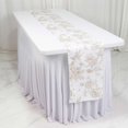 thumbnail image 3 of Efavormart Polyester Table Runner 12"x108" White with Taupe French Toile Floral Print - Exquisite Reusable Table Décor, 3 of 4