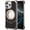 Rose Gold, variant on 360° Spin Magnetic Stand for iphone16 pro max Metal Bezel-Less Skeleton Half Wrap Phone Case Carbon Fiber (Black,iPhone 16 Pro Max)