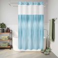thumbnail image 6 of No Hook Shower Curtain, Teal Blue Shower Curtains for Bathroom with See Through Top Window, Modern Abstract Art Ombre Striped Waterproof & Washable Bath Curtain Stand Up Stall 36"x72", 6 of 9