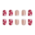 thumbnail image 4 of 24 Pcs Valentines Press on Nails Medium Square French Tip Fake Nails with Red Lips Designs Light Pink Full Cover False Nails Stick on Nails for Women Girls Valentines Nails Style 13 0.04 Fl Oz, 4 of 4
