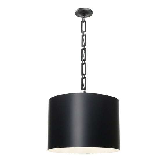 8686-MK-WH Crystorama Lighting Alston - Six Light Pendant-Matte Black/White Finish    -Traditional Installation