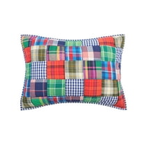 20" x 26" Madras Plaid Cotton Standard Sham - Machine Washable