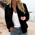 thumbnail image 2 of GXIPO Women's Casual Bomber Jacket Lightweight Windbreaker Jackets Long Sleeve Windproof Spring Fall Jackets with Pockets Black M, 2 of 5