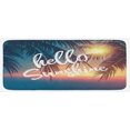 thumbnail image 1 of Hello Sunshine Kitchen Mat, Dreamy Tropical Beach with Abstract Sunset and Palm Trees Summertime Romance, Plush Decorative Kitchen Mat with Non Slip Backing, 47" X 19", Multicolor, by Ambesonne, 1 of 1