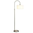 thumbnail image 4 of Evelyn&Zoe Veronica 70" Tall Arc Floor Lamp with Fabric Shade, Brushed Nickel/White, 4 of 5