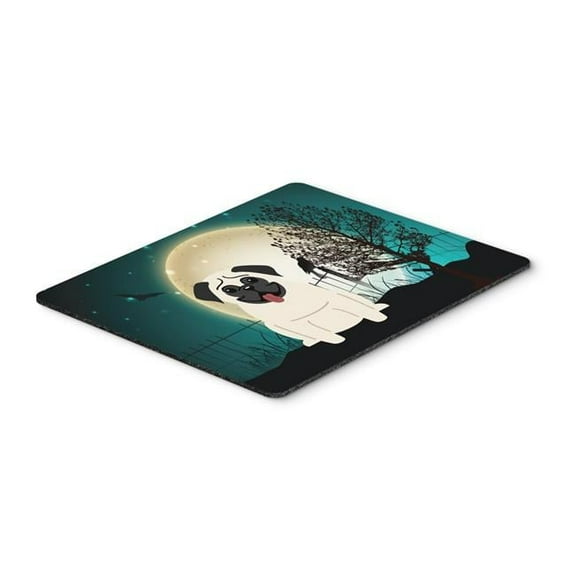 Carolines Treasures  Halloween Scary Pug Cream Mouse Pad - Hot Pad or Trivet
