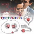 thumbnail image 4 of Beautlace Rose Heart Jewelry Set,December Birthstone Rose Flower Heart Necklace/Earrings/Ring/Bracelet Set 925 Sterling Silver Jewelry Birthday Christmas Valentines Mother's Day Gifts for Women Mom, 4 of 13