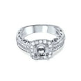thumbnail image 3 of Bague de Fiançailles Coussin 3/4 Halo Filigrane 14K Or Blanc, 3 of 3
