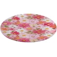 thumbnail image 4 of Floral Colorful Flower Soft Bedroom Round Area Rug, Washable Cute Nursery Circle Throw Mat, Non-Slip Contemporary Small Low Pile Floor Carpet for Dorm Bedside, 4 of 6