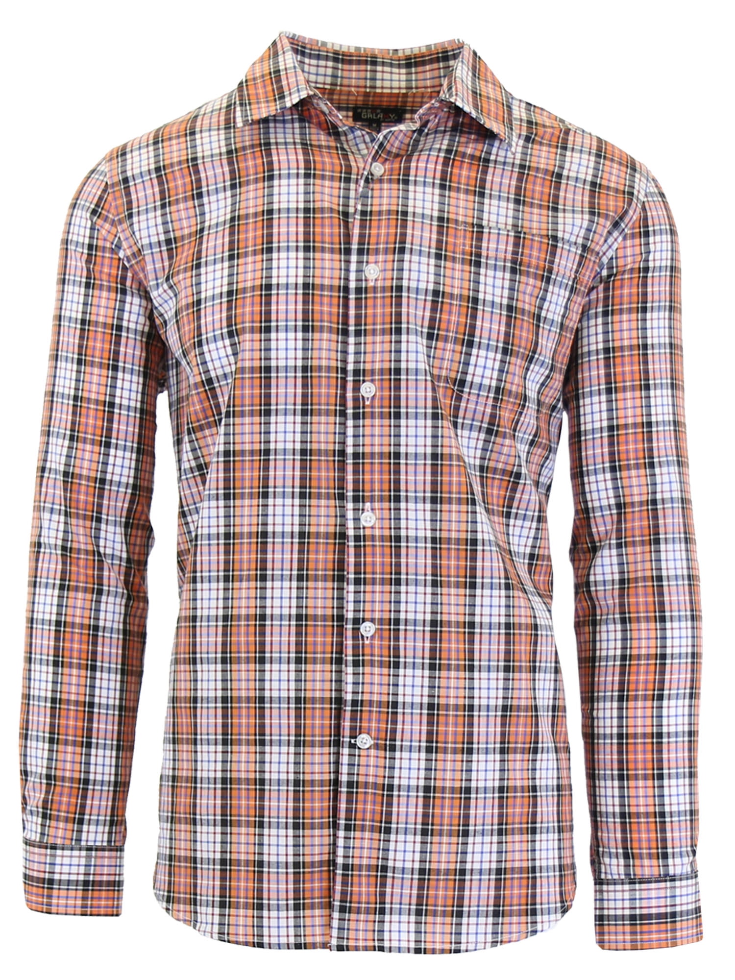 Men's Long Sleeve Printed Dress Shirts With Chest Pocket