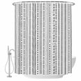 thumbnail image 2 of White Boho Waterproof Fabric Shower Curtain,Country Abstract Black Geometric Striped Waterproof Fabric Shower Curtain for Bathroom Curtains Bathtubs Hotel Shower Curtains with 12 Hooks Stall 54x78in, 2 of 8