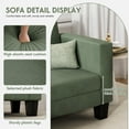 thumbnail image 5 of XH L-Shaped Convertible Sectional Sofa 3 Seater with Corduroy Fabric, Complete with Mobile Footrest, for Living Room, Apartment and Office, 70", Green, 5 of 7