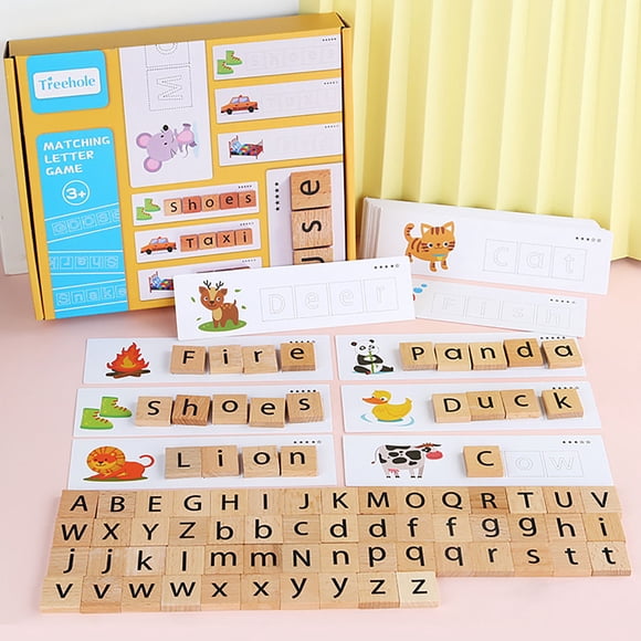 Cyber and Monday Deals 2023 Toys Letter Matching Game Wooden Children'S Early Childhood Education Spelling Multicolor