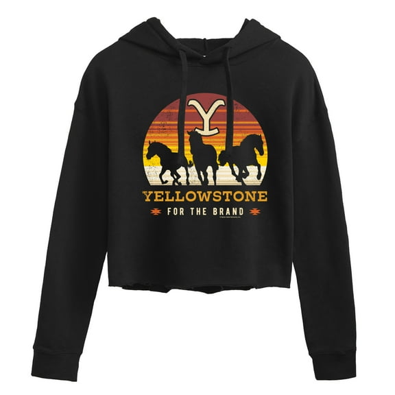 Yellowstone - Wild Horses - Juniors Cropped Pullover Hoodie