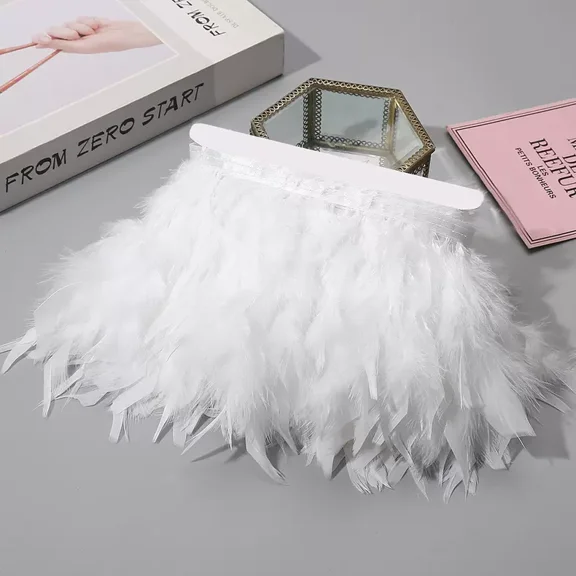 Namzi Feathers Trim Fringe 10Yard 4-6inch for Party Clothing Sewing Craft Wedding Dress Decoration-B18