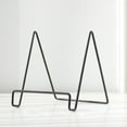 thumbnail image 2 of Miangastore Geometric Wrought Iron Storage Rack Desktop Organizer Holder for Book Journal Dish (Floor Type, Large Size, Black), 2 of 8