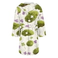 thumbnail image 5 of siminsem Women‘s Floral Kimono Robe Plant Print Sleeping Robe Lightweight Sleepwear Loungewear Long Dressing Gown Soft Breathable Bathrobe Casual Housecoat Spring Summer, Green,L, 5 of 5