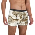 thumbnail image 4 of Salouo Plowed Field With Horses Print Men's Boxer Briefs,Breathable Underwear Elastic Waistband Briefs for Men -Small, 4 of 8
