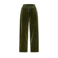 thumbnail image 3 of FAIWAD Capri Pants for Women Drawstring Elastic Waist Velour Sweatpants Casual Loose Dressy Velvet Trousers, 3 of 7