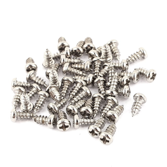 50 piezas de tornillos autorroscantes de cabeza plana en cruz de acero inoxidable M2.5 x 6mm