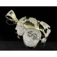 thumbnail image 2 of 2.00Ct Round Cut Moissanite Men's Globe Money Bag Pendant 14k Yellow Gold Finish, 2 of 3