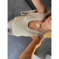 thumbnail image 5 of Women's Gold Sparkly Sheer Knit Tank Top Asymmetrical Hem Sleeveless Casual Summer Camisole, 5 of 11