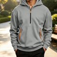 thumbnail image 2 of ITSAME Boys Half Zip Hoodie Pullover Long Sleeve Fleece-Lined Loose Casual Hooded Sweatshirt Size 7, 2 of 9