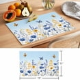 thumbnail image 6 of Spring Floral Placemats Set of 4 Summer Pastoral Butterfly Botanical Place Mats Indoor Wipeable Table Mats Washable Cloth Dining Table Placemats for Kitchen Holiday Party Home Decor 13x19 Inch, 6 of 9