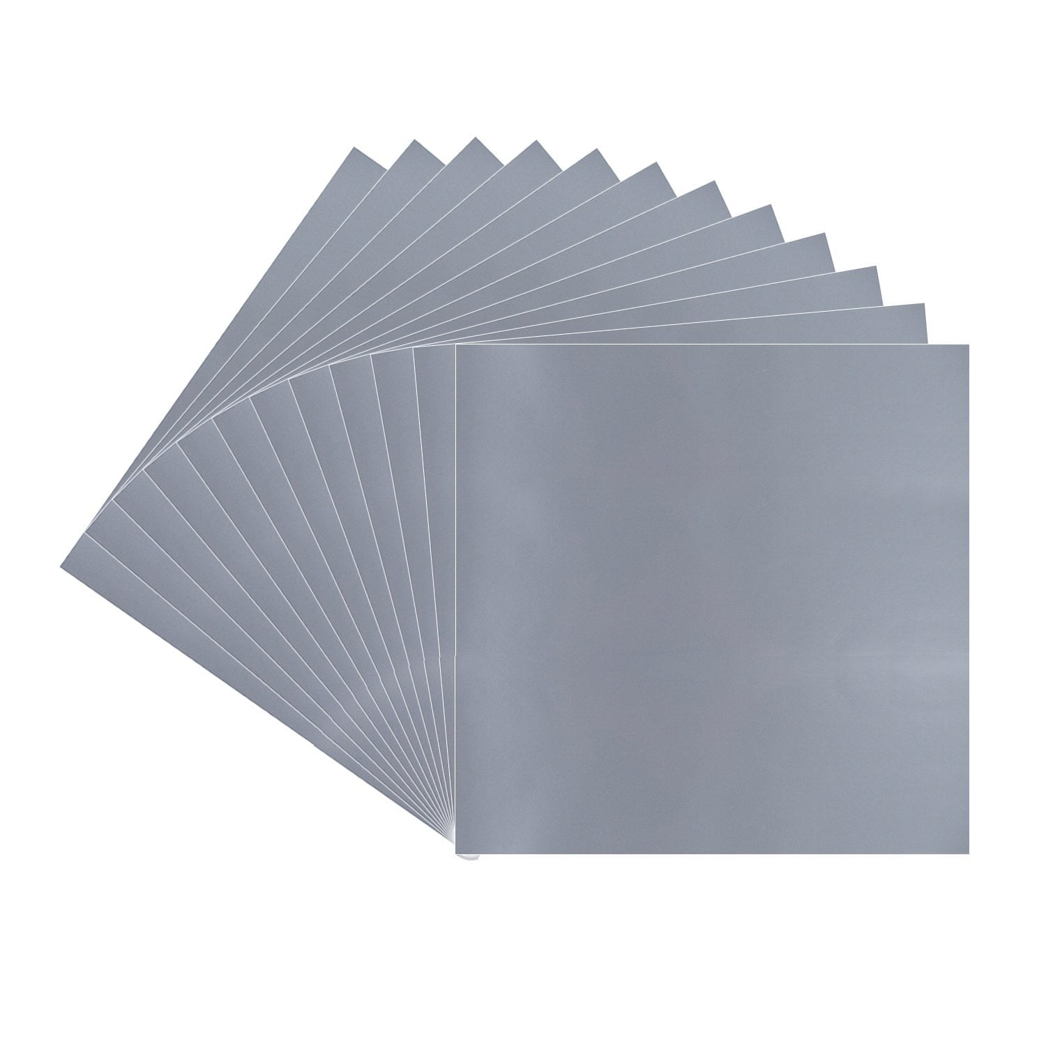 Metallic Silver Grey Vinyl Sheets 12 Pack 12" X 12" Permanent