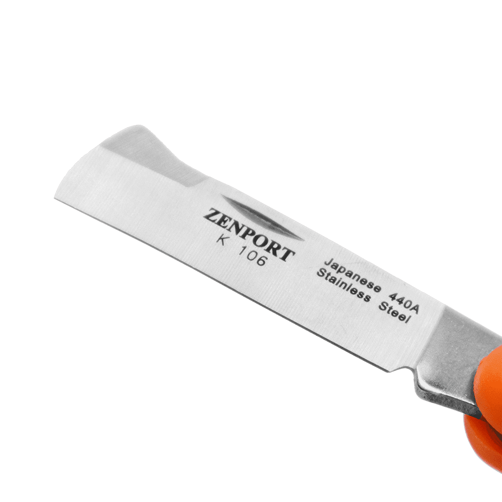 Zenport K106 Budding and Grafting Folding Knife, 2.25 Inch Stainless Steel Blade, Orange - 10 Pack