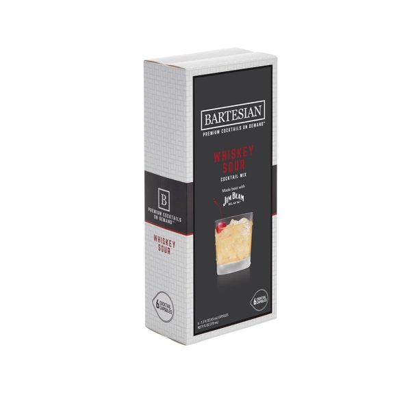 Bartesian Whiskey Sour Cocktail Mixer Capsules, Pack of 6 Cocktail