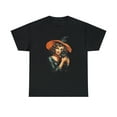 thumbnail image 2 of Halloween Witch with Black Cat Unisex Heavy Cotton Tee T-Shirt, 2 of 12